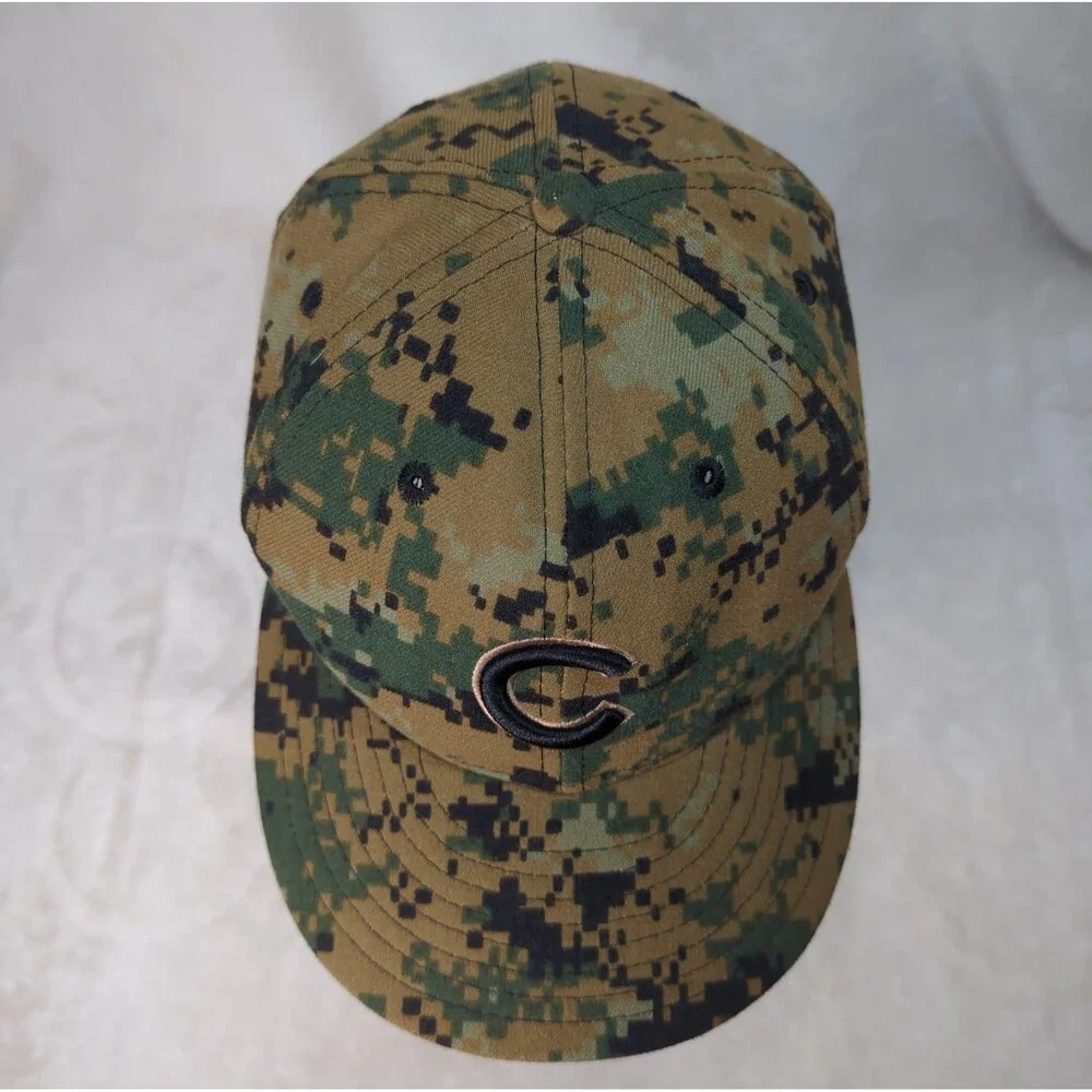 New Era Chicago Cubs Hat Sz 7 1/8 Digital Camouflage 59Fifty On-Field USA Made